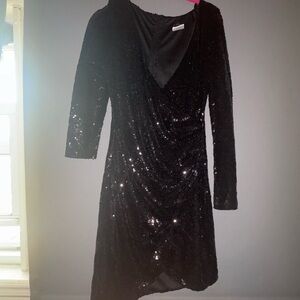 Elegant Black Sequin Dress